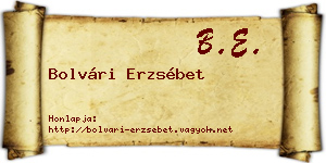 Bolvári Erzsébet névjegykártya