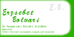 erzsebet bolvari business card